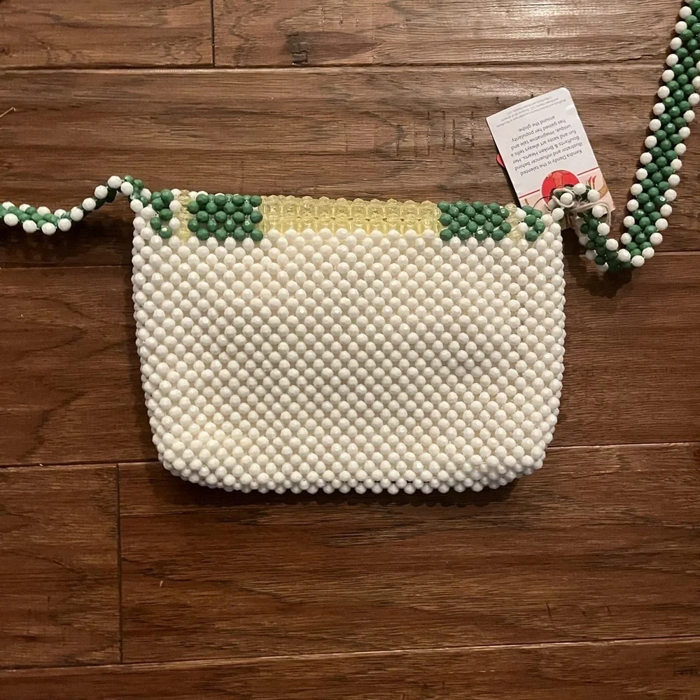 Bouffant & Broken Hearts beaded Crossbody purse - Picture 3 of 7